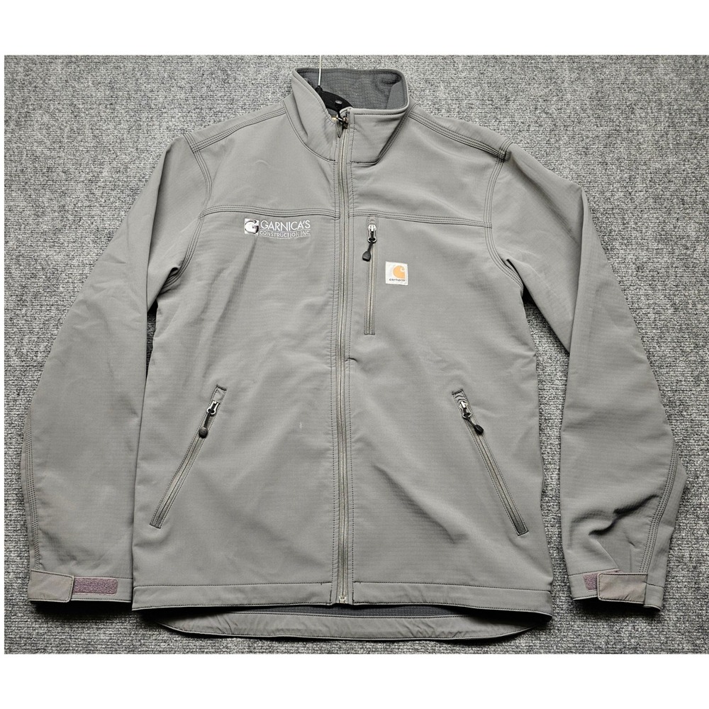 Carhartt Crowley Softshell Jacket Mens Medium Gray Full Zip Work Coat 102233
